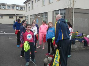 Geals coach Cyril Dunne puts Holy Trinity pupils through their paces