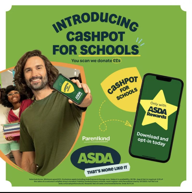 Please support us on the ASDA Cashpot