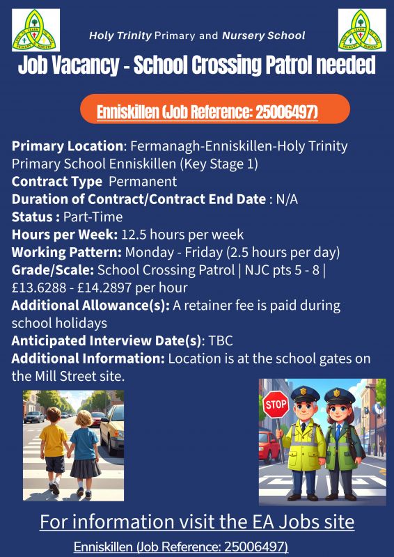 Vacancy - Crossing Patrol needed at Holy Trinity Mill Street